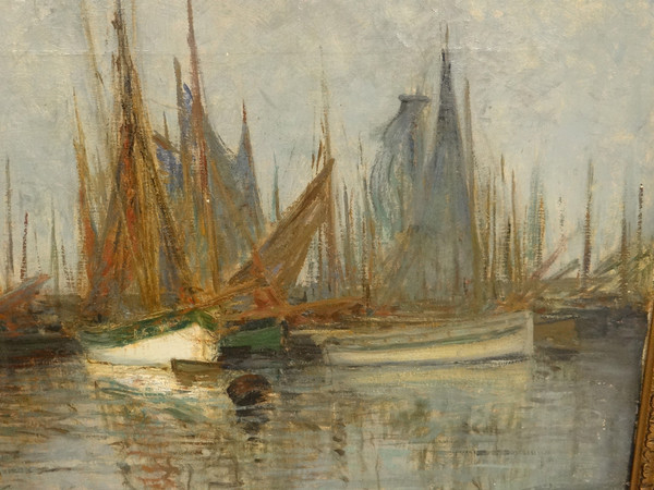 Large HST Marine Henri Callot Boats Sailing Boats Port Belgium Expo Ghent 1913 XXè