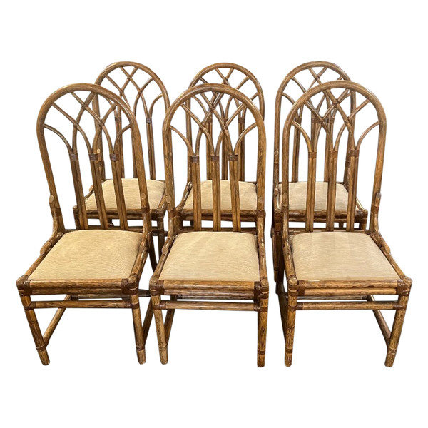 Suite di sei sedie - Rattan - McGuire - Senza Francisco - c. 1960