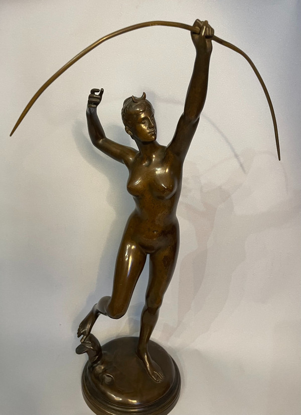 Diane chasseresse - Alexandre FALGUIERE -Sculpture en bronze 