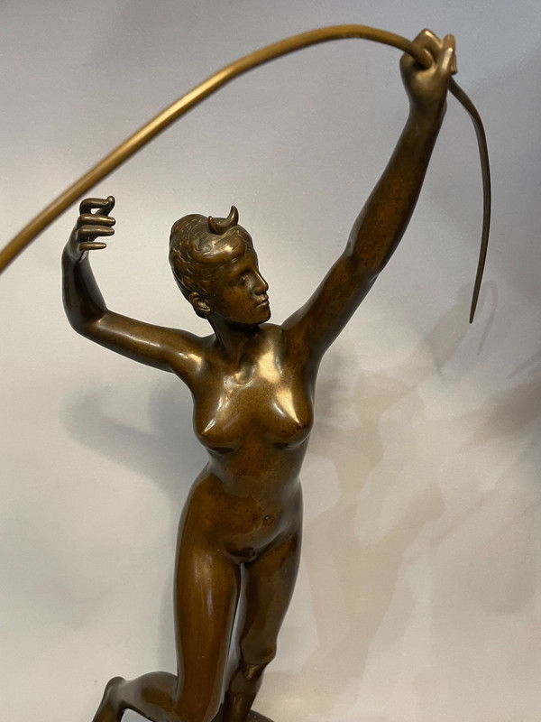 Diane chasseresse - Alexandre FALGUIERE -Sculpture en bronze 