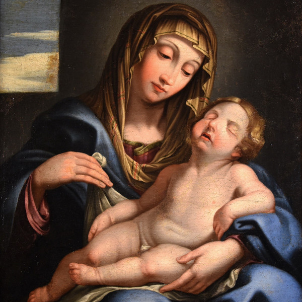 Madonna With Sleeping Child, Giovan Battista Salvi Known As 'sassoferrato' (1609 - 1685) Circle