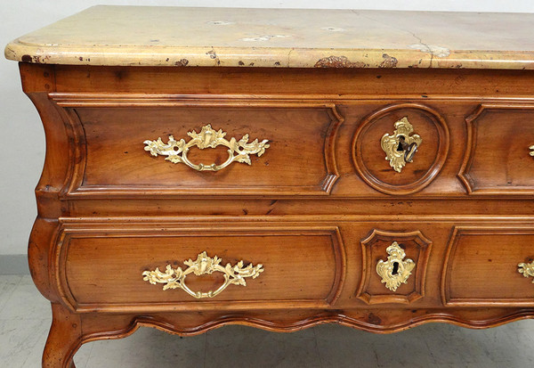 Louis XV commode Sauteuse Provençale Merisier Sculpté Marbre XVIIIè