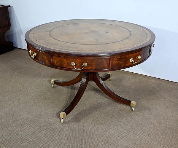 Revolving Drum Table, Regency style, England - 2nd half 19th century