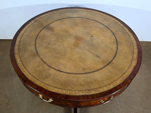 Revolving Drum Table, Regency style, England - 2nd half 19th century