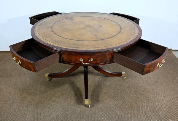 Revolving Drum Table, Regency style, England - 2nd half 19th century