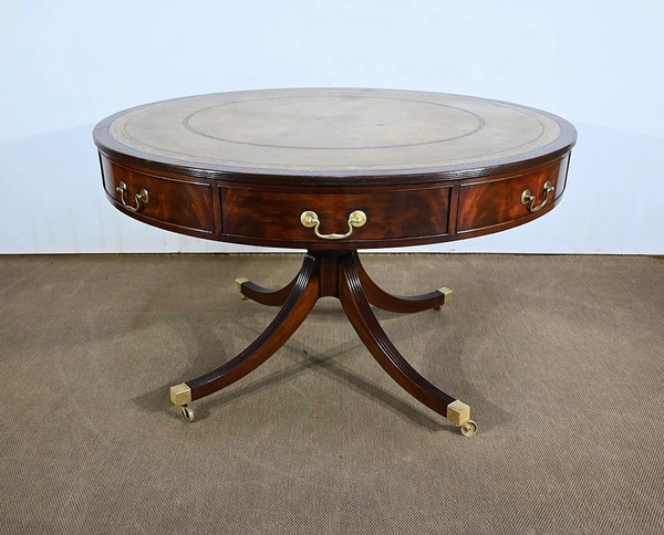 Revolving Drum Table, Regency style, England - 2nd half 19th century