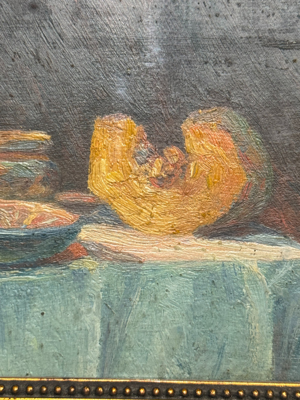 Alfred Remy (xix-xx) - Nature Morte à La Lampe, l'Assiette à Soupe Et Au Potimaron, Circa 1890