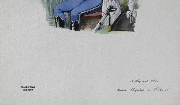 Charles BRUN 1825-1908 Portrait of Count Chevalier de Frétons, drawing, Napoleon, Empire