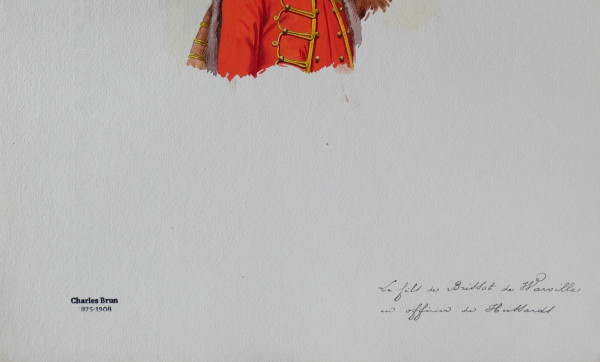 Charles BRUN 1825-1908 Portrait of Brissot de Warville's son, drawing, Napoleon, Empire