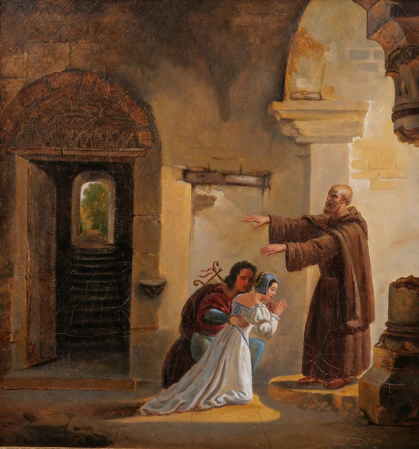 Villeneuve, 19th century, The secret marriage of Romeo and Juliet by Frère Laurent, painting, 1831