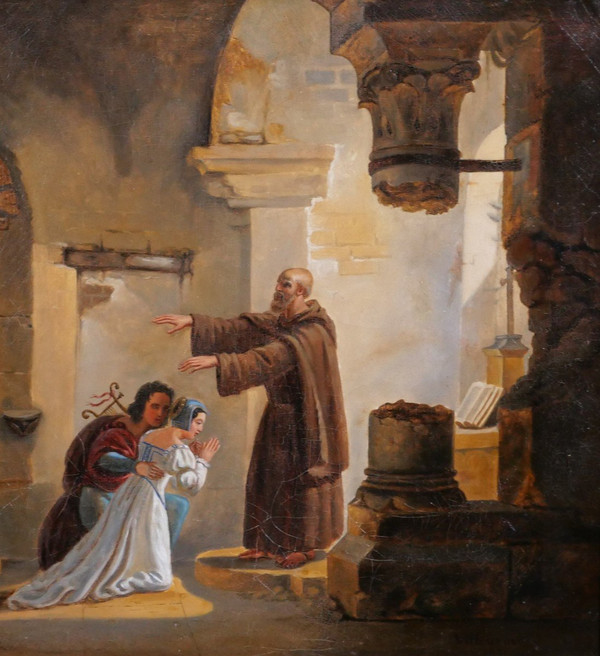 Villeneuve, 19th century, The secret marriage of Romeo and Juliet by Frère Laurent, painting, 1831