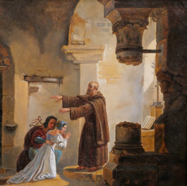 Villeneuve, 19th century, The secret marriage of Romeo and Juliet by Frère Laurent, painting, 1831