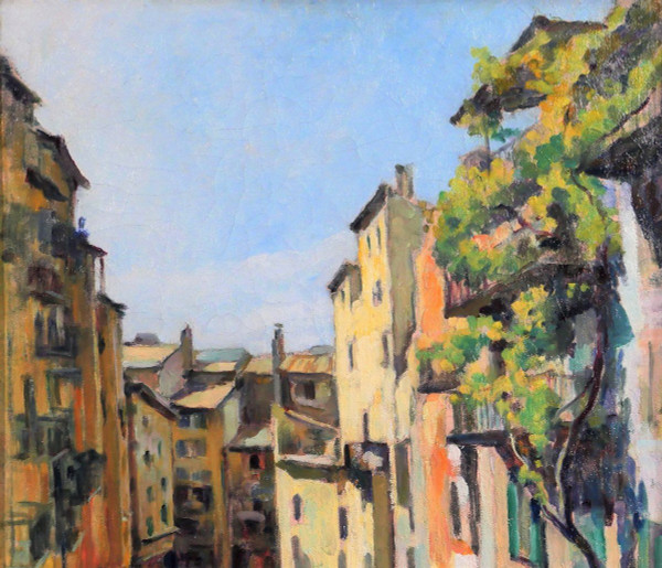 Paul CORDONNIER (1878-1963) Bella, veduta della città vecchia, 1910-20 circa