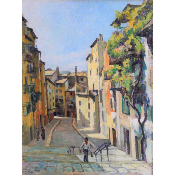 Paul CORDONNIER (1878-1963) Bella, veduta della città vecchia, 1910-20 circa