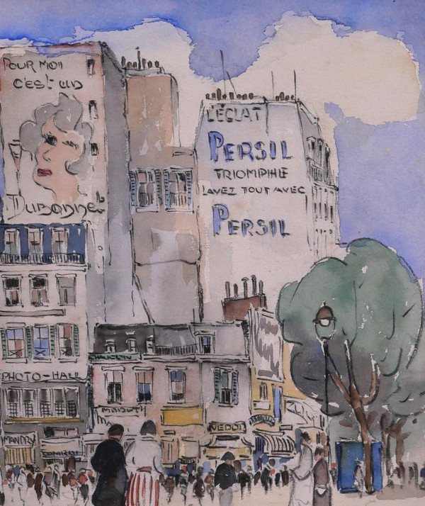 Hans MOLENAAR 1914-1989 Paris, Bd Rochechouart, drawing, circa 1940