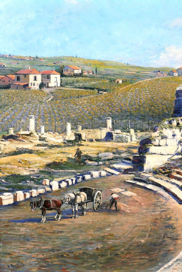 Camille GRETH 1895-1942 The Roman Theatre of Vaison-la-Romaine, painting, c. 1920-30