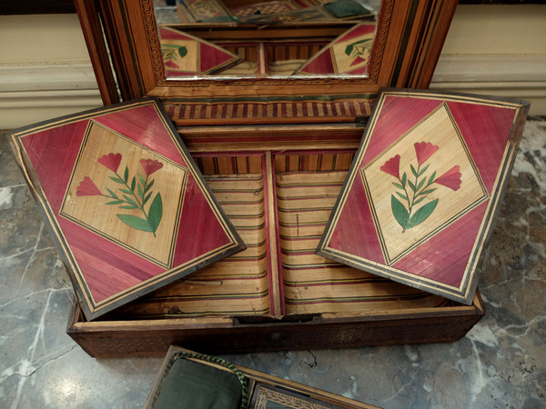 Straw marquetry box - 19th century