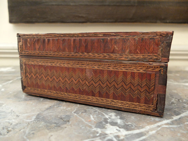 Straw marquetry box - 19th century