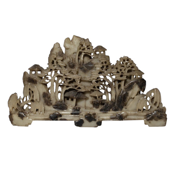 Chinese landscape - jade group, late Qing dynasty