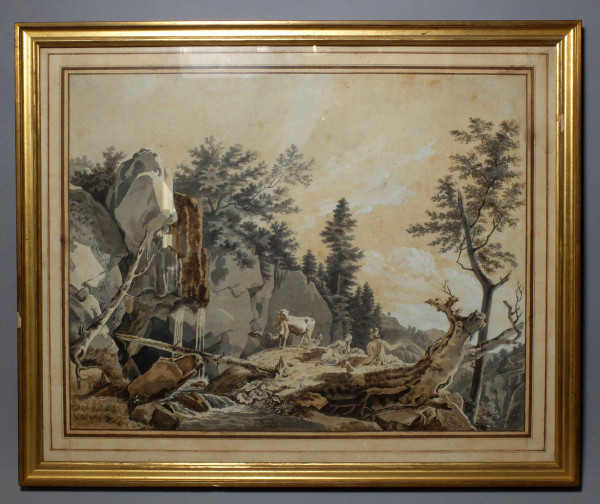 18th century drawing - Pastoral scene