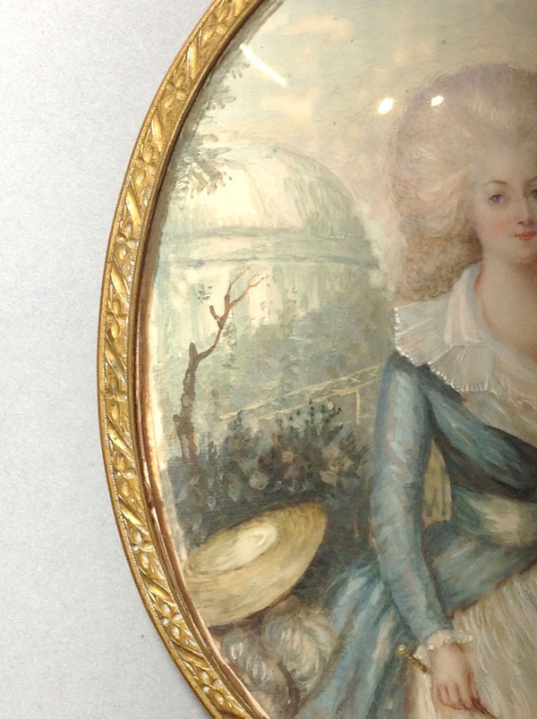 AUGUSTIN DUBOURG, Portrait of Marie-Antoinette after Gautier d'AGOTY, miniature dated 1780