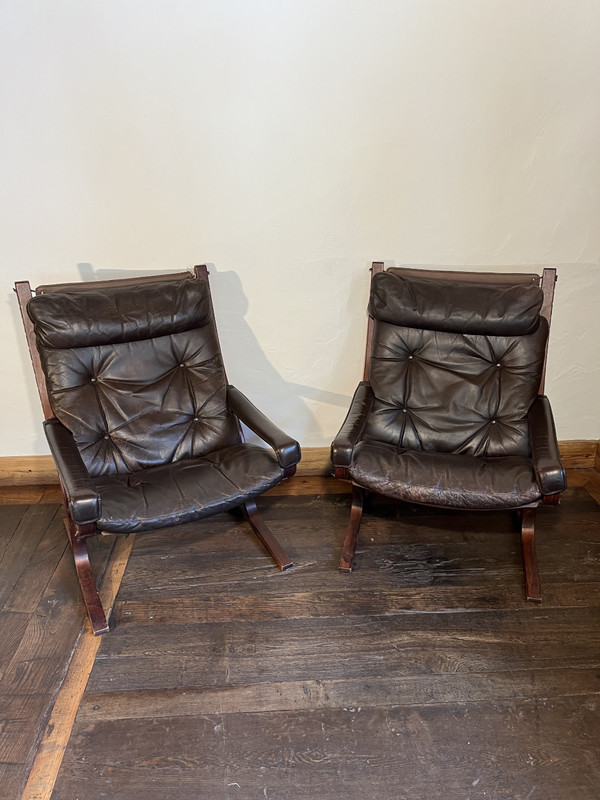 Pair of SIESTA armchairs by Ingmar Relling, 1970s