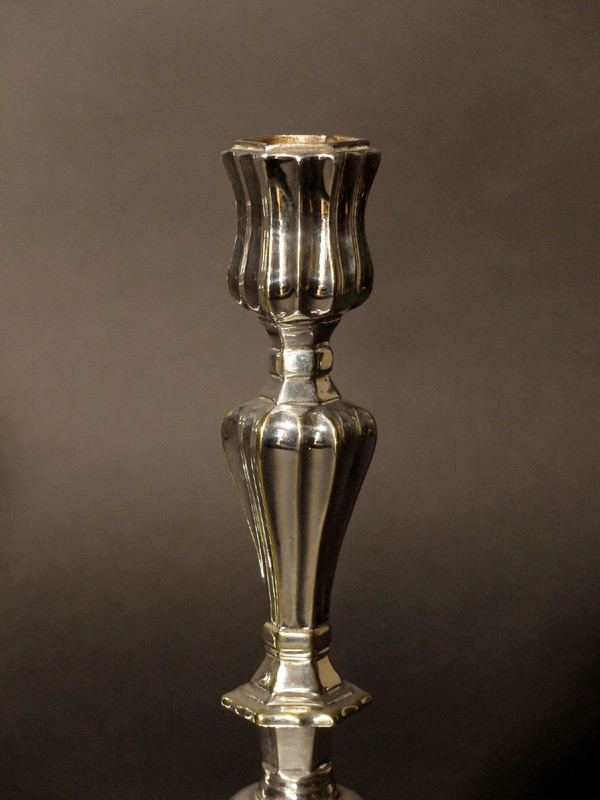 Pair of silver candlesticks from the Louis XV period