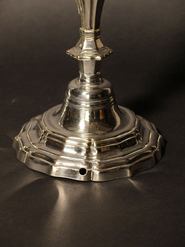 Pair of silver candlesticks from the Louis XV period