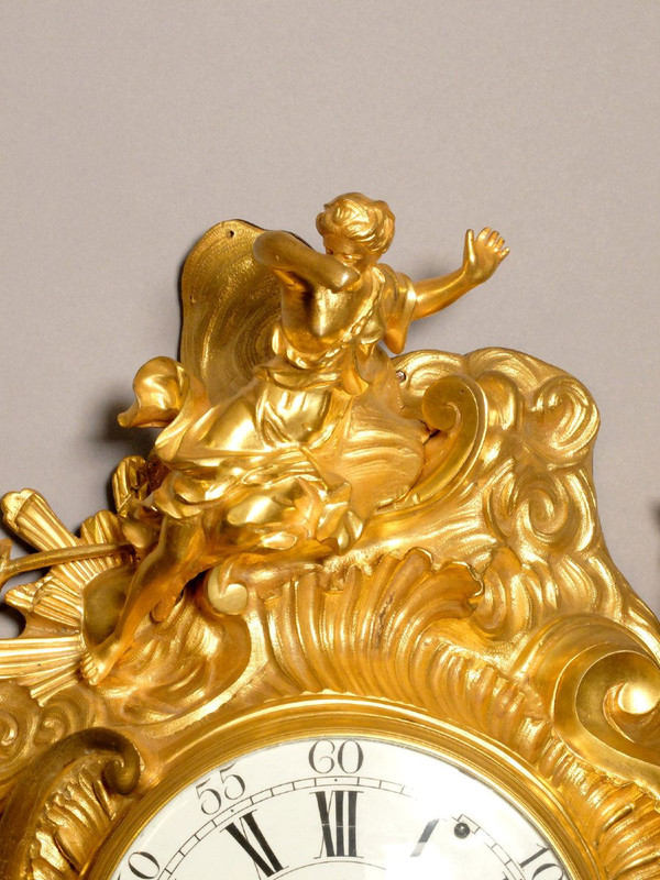 Cartel Louis XV by Aubert, valet and watchmaker to the King, circa 1750