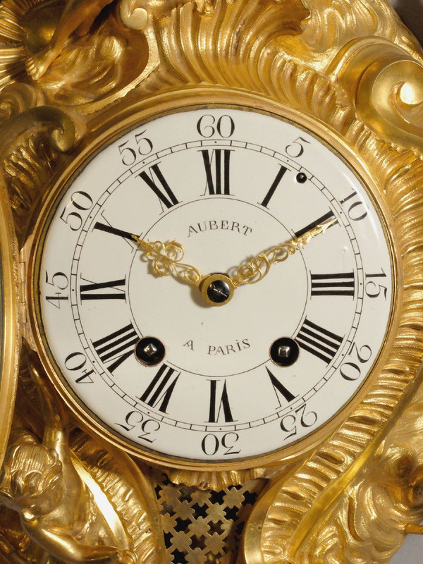 Cartel Louis XV by Aubert, valet and watchmaker to the King, circa 1750