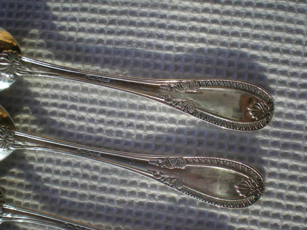 12 lovely mocha spoons in solid silver 800 goldsmith F.LLIA & C.BAGLIANI, Alexandria, Italy