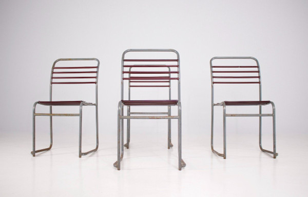 4 Chaises “sandow” Style Bruno Pollak