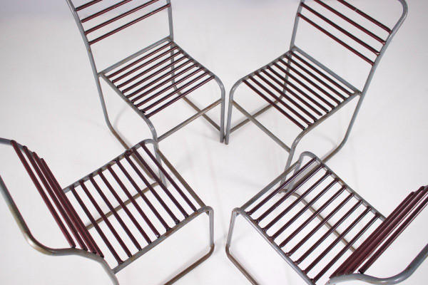 4 Chaises “sandow” Style Bruno Pollak