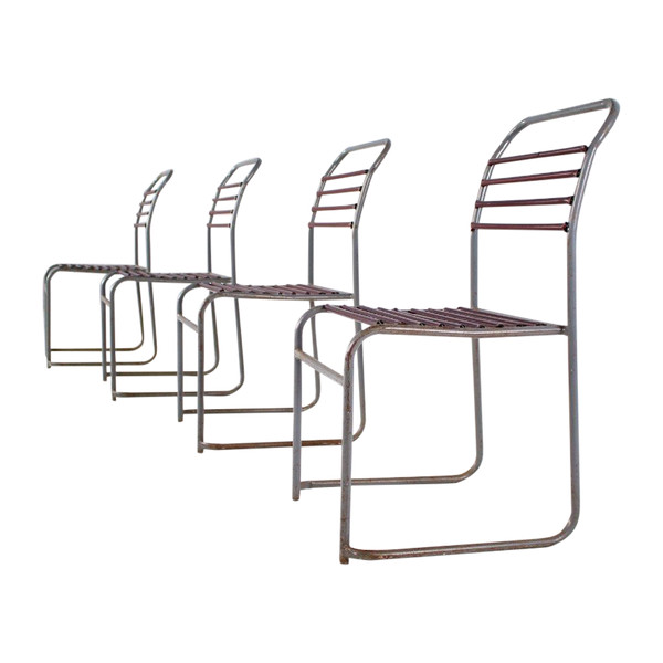 4 Chaises “sandow” Style Bruno Pollak