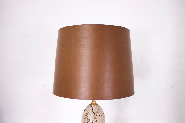 Barber Style Travertine ‘Ostrich Egg’ Lamp