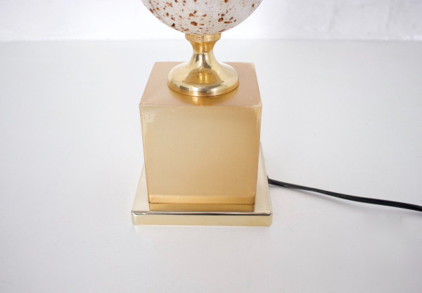 Barber Style Travertine ‘Ostrich Egg’ Lamp