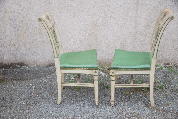 Suite Of 12 Directoire Lacquered Chairs