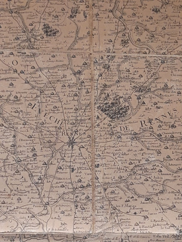 Geometric map of the province of Brittany - 1771 by J.B.Ogée