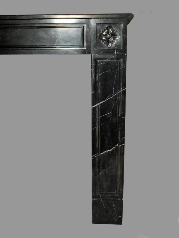 Louis XVI period mantel in black marble