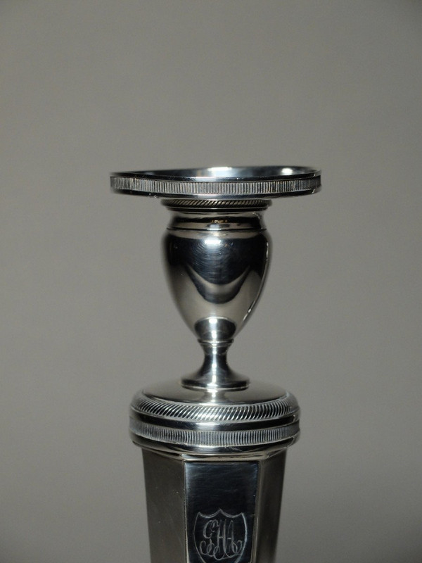 Pair of 19th century candlesticks in sterling silver