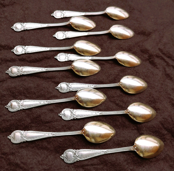 11 delightful espresso/mocha spoons in sterling silver and 925 vermeil