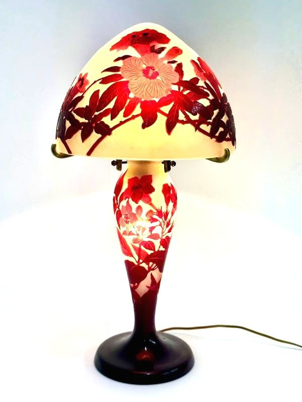 Emile Gallé "Bignones" Art Nouveau Mushroom Lamp