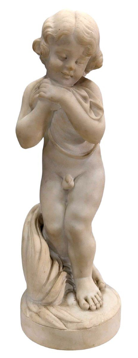 Antique Bird Fountain 1900 In Carrara Marble