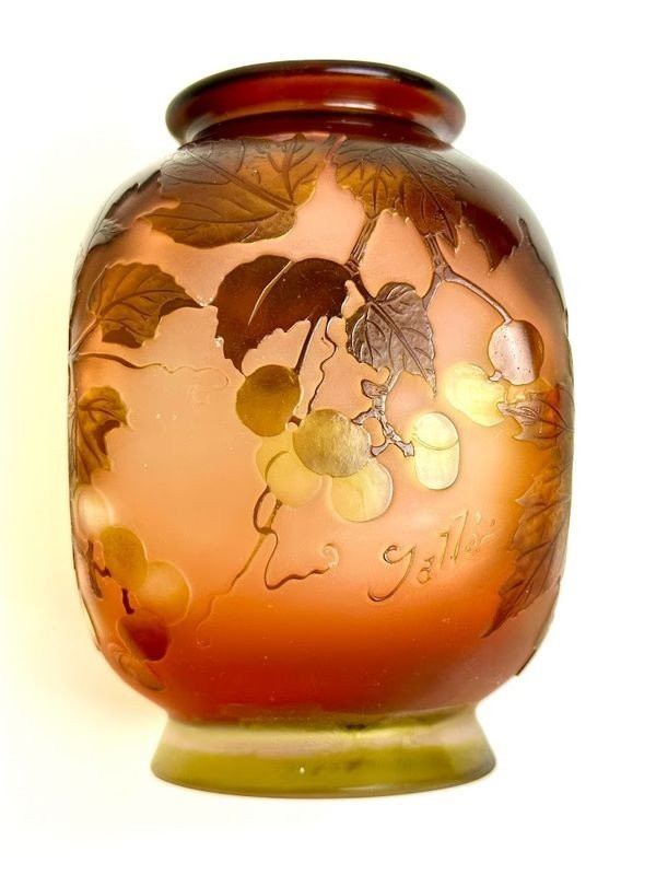 Emile Gallé Art Nouveau vase "Aux Raisins