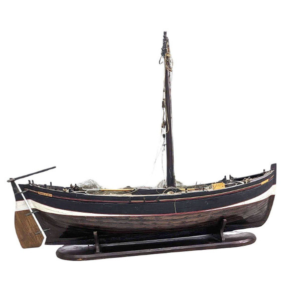 Marseillaise Barque Boat Model Said "Pointu" Sailing Fishing Boat In Provence. Early 20th century