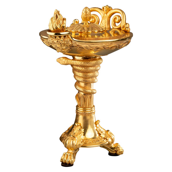 Trompe-l’oeil Encense Burner in Gilded Bronze, 19th Century