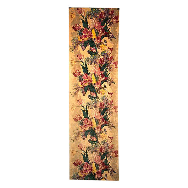 Printed velvet door with flower design