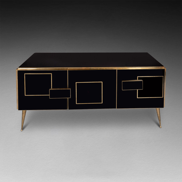 Black Murano Glass Sideboard, 20th Century