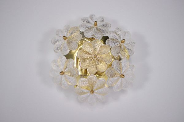 Ernst Palme Brass Floral Wall Lights