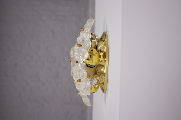 Ernst Palme Brass Floral Wall Lights